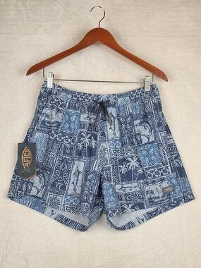 AFTCO Strike Shorts Mens S Bering Sea Print Fishing Swim Trunks NWT